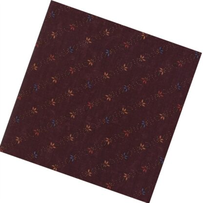 Vải làm Quilt - ghép vải - tấm 50x55 cm hoa đây nền nâu đỏ