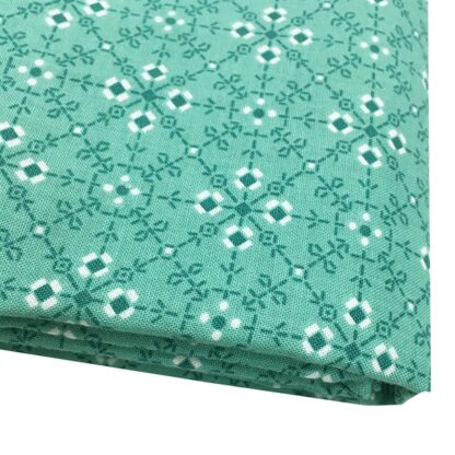 Vải làm Quilt - ghép vải - tấm 100 x 110 họa tiết hình học nền xanh - Hình ảnh 2