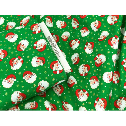 Vải giáng sinh ông già noel nền xanh lá Winking Santas CM9639-GREEN-D - Hình ảnh 4