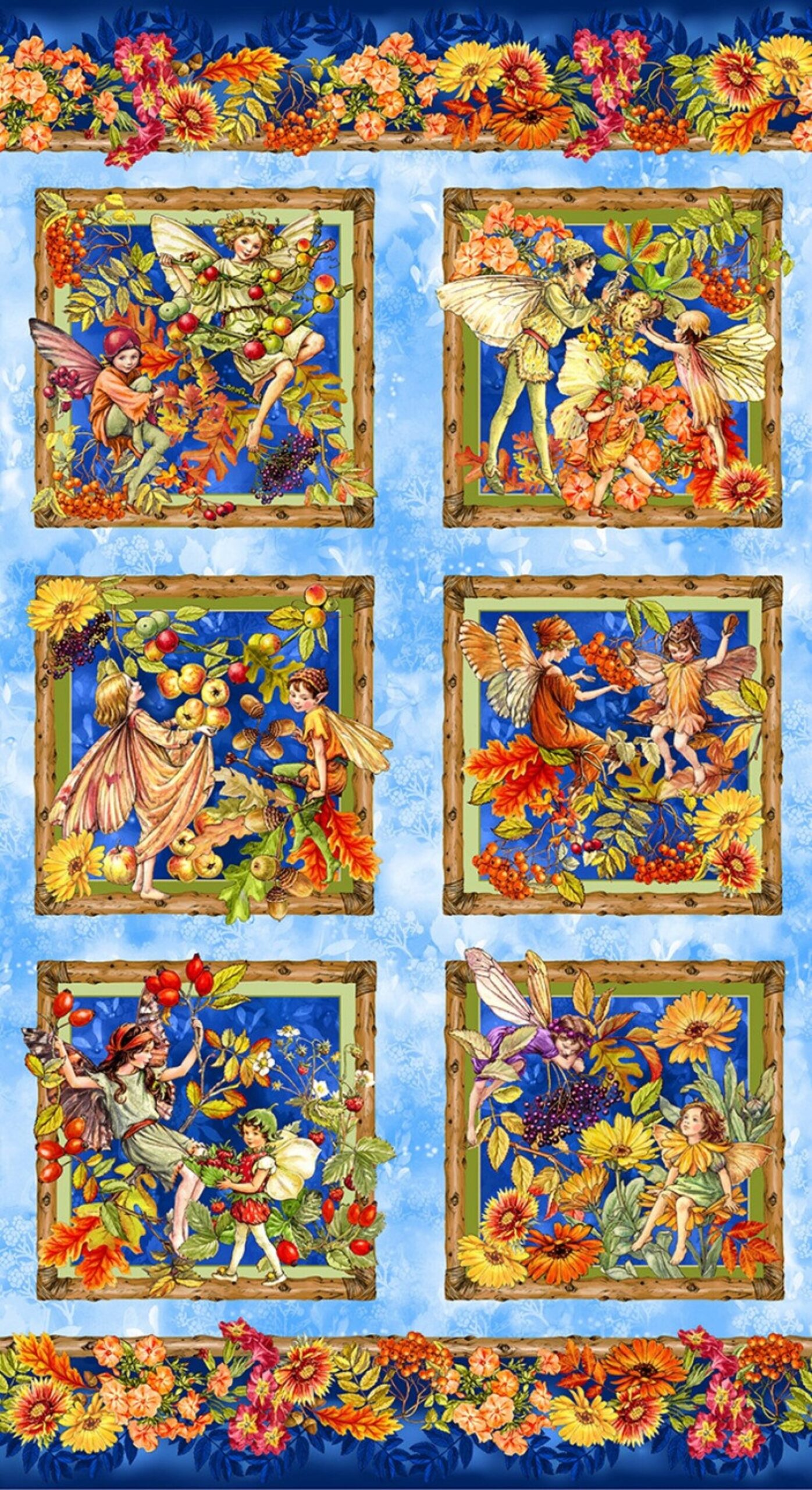 PANEL VẢI TIÊN Berry Fairy Vignettes Blue Bell 90 x 110 cm - Ảnh 8