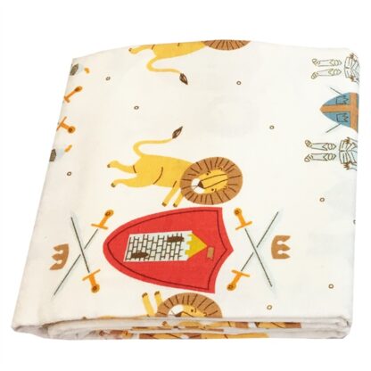 Vải làm Quilt - ghép vải - tấm 100 x 110 cm họa tiết sư tử nền kem