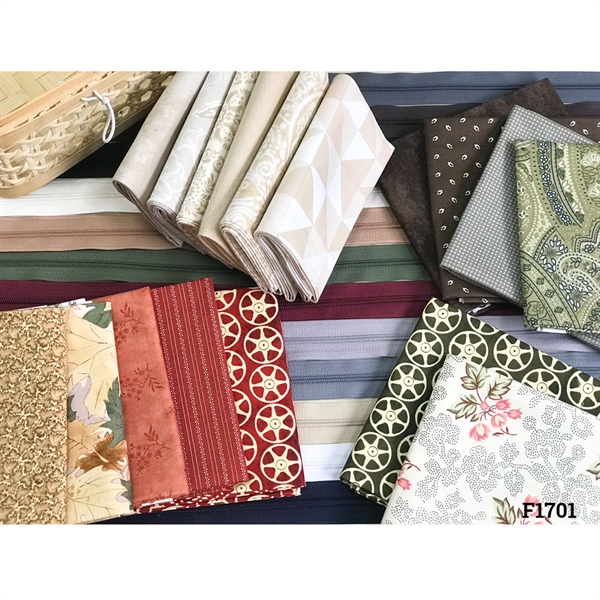 Bộ vải quilt nâu trầm 50x 55 cm - 17 tấm