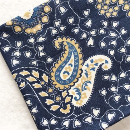 Vải làm Quilt - ghép vải - tấm 50x55 cm dây leo nền navy - Hình ảnh 2