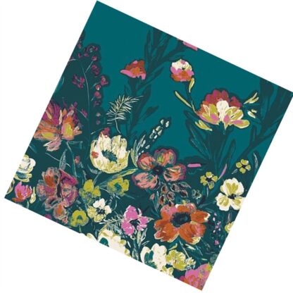 Vải làm Quilt - ghép vải - tấm 50x55 cm Hoa nền xanh chân biên