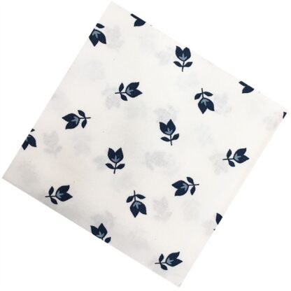 Vải làm Quilt - ghép vải - tấm 50x110 cm hoa tuy lip navy nền trắng