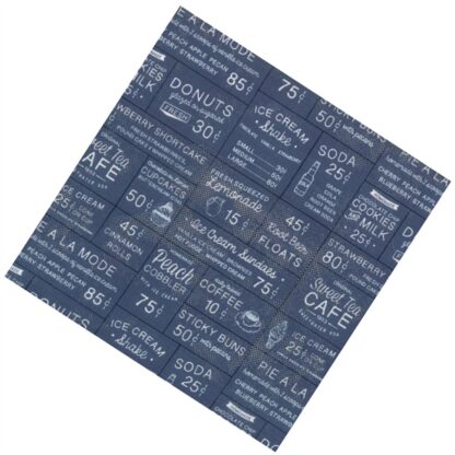 Vải làm Quilt - ghép vải - tấm 50x110 cm ô vuông chữ nền navy