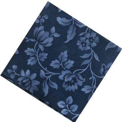 Vải làm Quilt - ghép vải - tấm 50x55 cm hoa xám nền navy