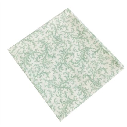 Vải làm Quilt - ghép vải - tấm 50x55 cm lá dương xỉ xanh nền kem