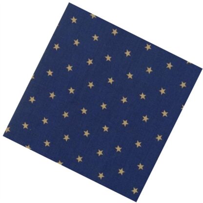 Vải làm Quilt - ghép vải - tấm 50x55 cm sao vàng nền navy