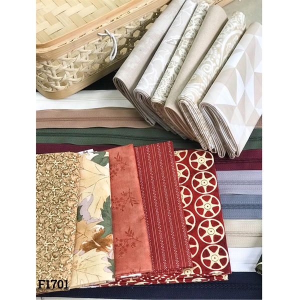 Bộ vải quilt nâu trầm 50x 55 cm - 17 tấm - Ảnh 3