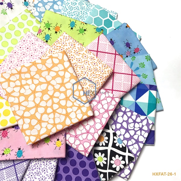 Vải cắt sẵn hoạ tiết hoa, thỏ , bọ rùa 26 tấm , 50 x 55 cm - Ảnh 4