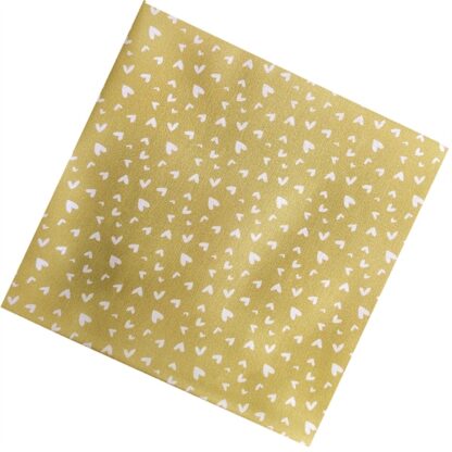 Vải làm Quilt - ghép vải - tấm 50x55 cm tim hồng nền vàng