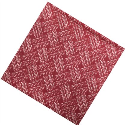 Vải làm Quilt - ghép vải - tấm 50x55 cm lá caro nền đỏ trầm