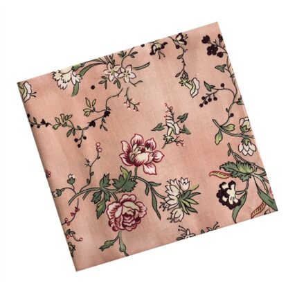 Vải làm Quilt - ghép vải - tấm 50x55 cm hoa hồng leo nền hồng