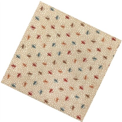 Vải làm Quilt - ghép vải - tấm 45x55 lá nhiều mầu nền vàng nâu họa tiết tổ ong