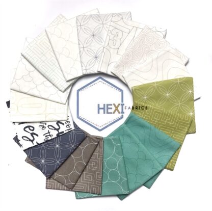 Bộ vải cắt sẵn Hexi Fabrics 17 tấm mỗi tấm 50x55 cm