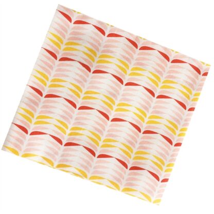 Vải làm Quilt - ghép vải - tấm 50x55 cm sóng đỏ , cam vàng nền trắng