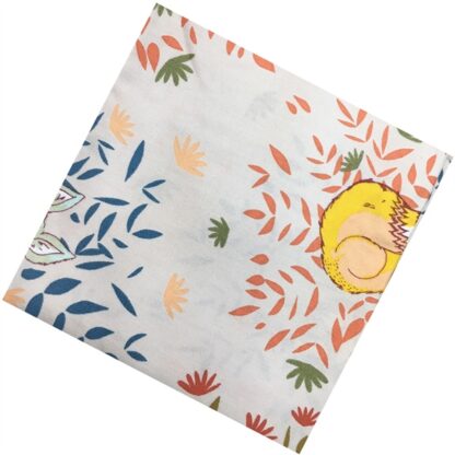 Vải làm Quilt - ghép vải - tấm 50x110 cm cáo cam lá nâu nền hồng nâu kem