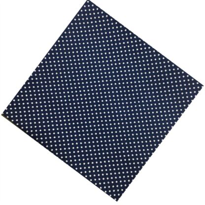 Vải làm Quilt - ghép vải - tấm 50x55 cm chấm bi chéo nền navy