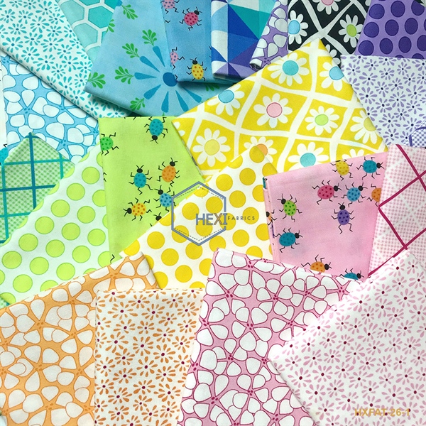 Vải cắt sẵn hoạ tiết hoa, thỏ , bọ rùa 26 tấm , 50 x 55 cm - Ảnh 2