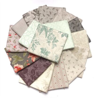 Bộ vải cắt sẵn Hexi Fabrics 16 tấm mầu xám 50x55 cm mỗi tấm