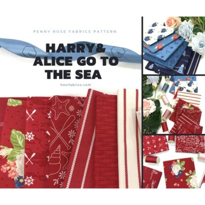 Vải cắt sẵn Navy - Đỏ Harry & Alice go to the sea 14 tấm 50 x 55 cm - Hình ảnh 4