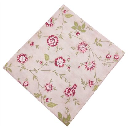 Vải làm Quilt - ghép vải - tấm 50x55 cm cành hoa dây nền hồng