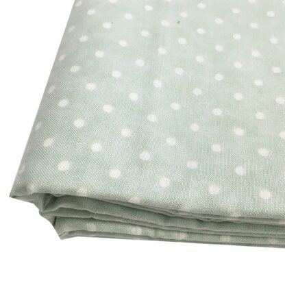 Vải làm Quilt - ghép vải - tấm 100 x 110 cm họa tiết chấm bị nền xanh nhạt - Hình ảnh 2