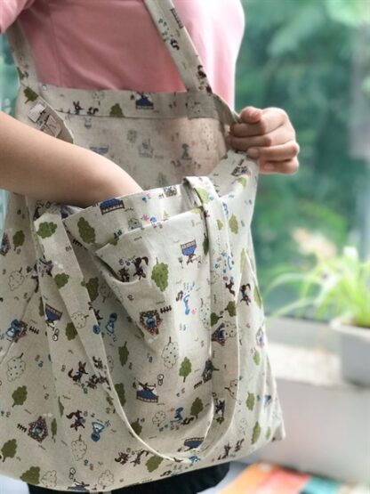 TÚI TOTE 1 LỚP VẢI LINEN 39X38