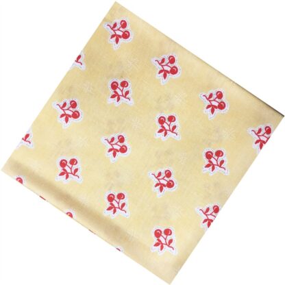 Vải làm Quilt - ghép vải - tấm 50x110 cm Cherry đỏ nền vàng