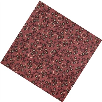 Vải làm Quilt - ghép vải - tấm 50x55 cm hoa nền đỏ nâu