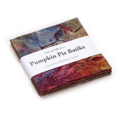 Vải cắt sẵn Pumpkin pie batiks 5" x 5". Hãng Moda Fabric Thiết kế Laundry Basket Quilt