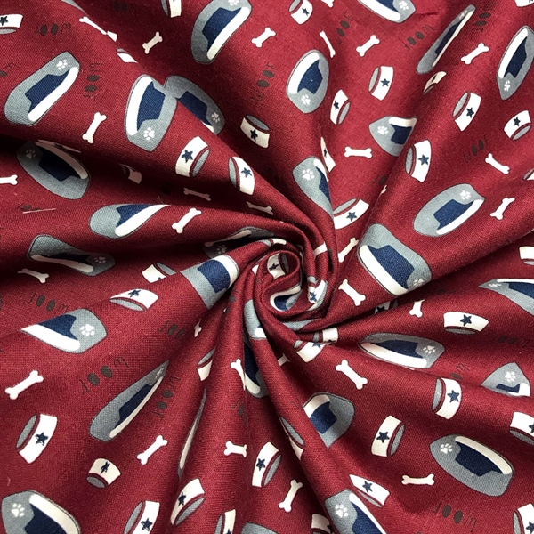VẢI THÔ COTTON MỸ NỀN NÂU ĐỎ HÃNG RILEY BLAKE DESIGNS