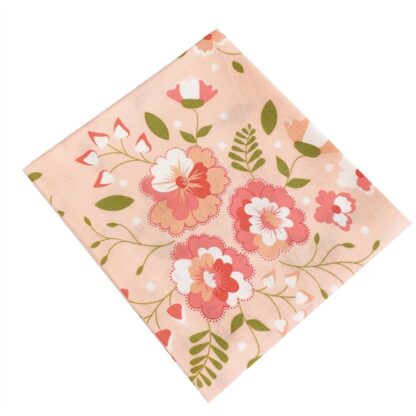 Vải làm Quilt - ghép vải - tấm 50x55 cm chùm hoa nền hồng