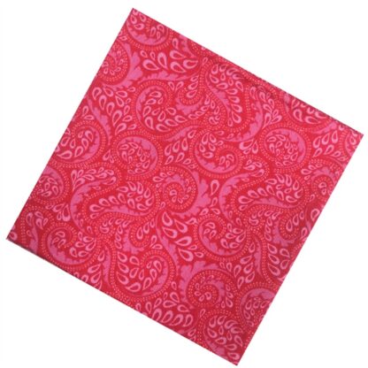 Vải làm Quilt - ghép vải - tấm 50x55 cm hoa đỏ xoắn