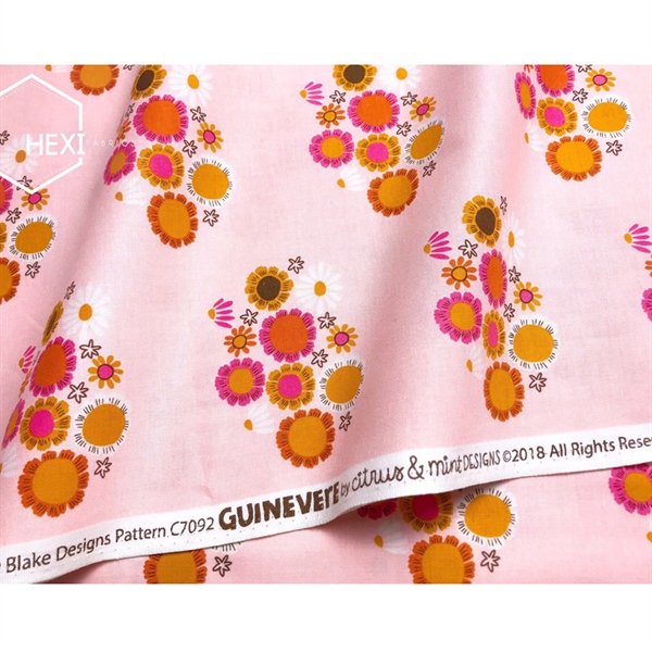 VẢI THÔ COTTON MỸ HỌA TIẾT CHÙM HOA NỀN HỒNG HÃNG RILEY BLAKE DESIGNS - Ảnh 2