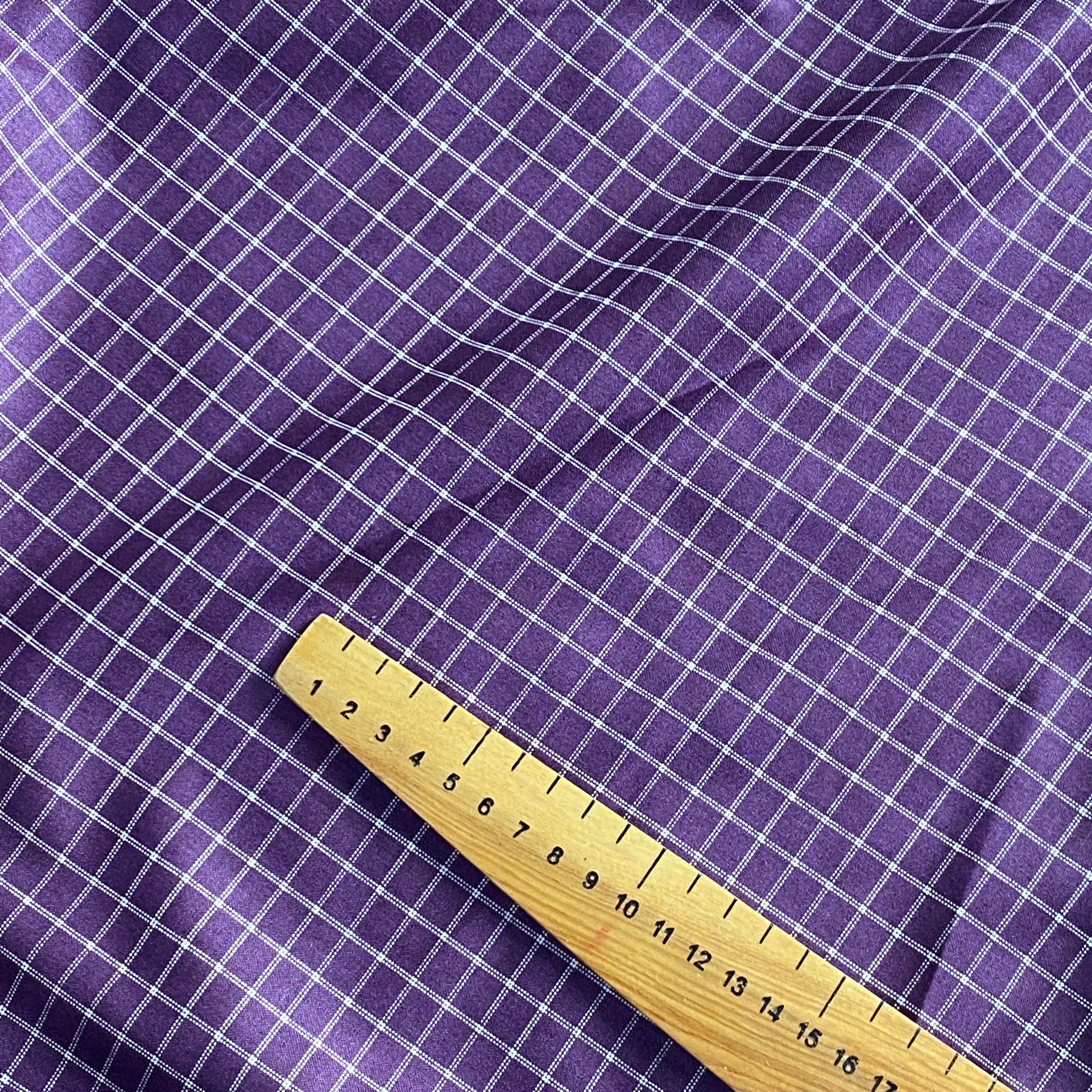 Vải cotton caro tím trầm - Ảnh 2