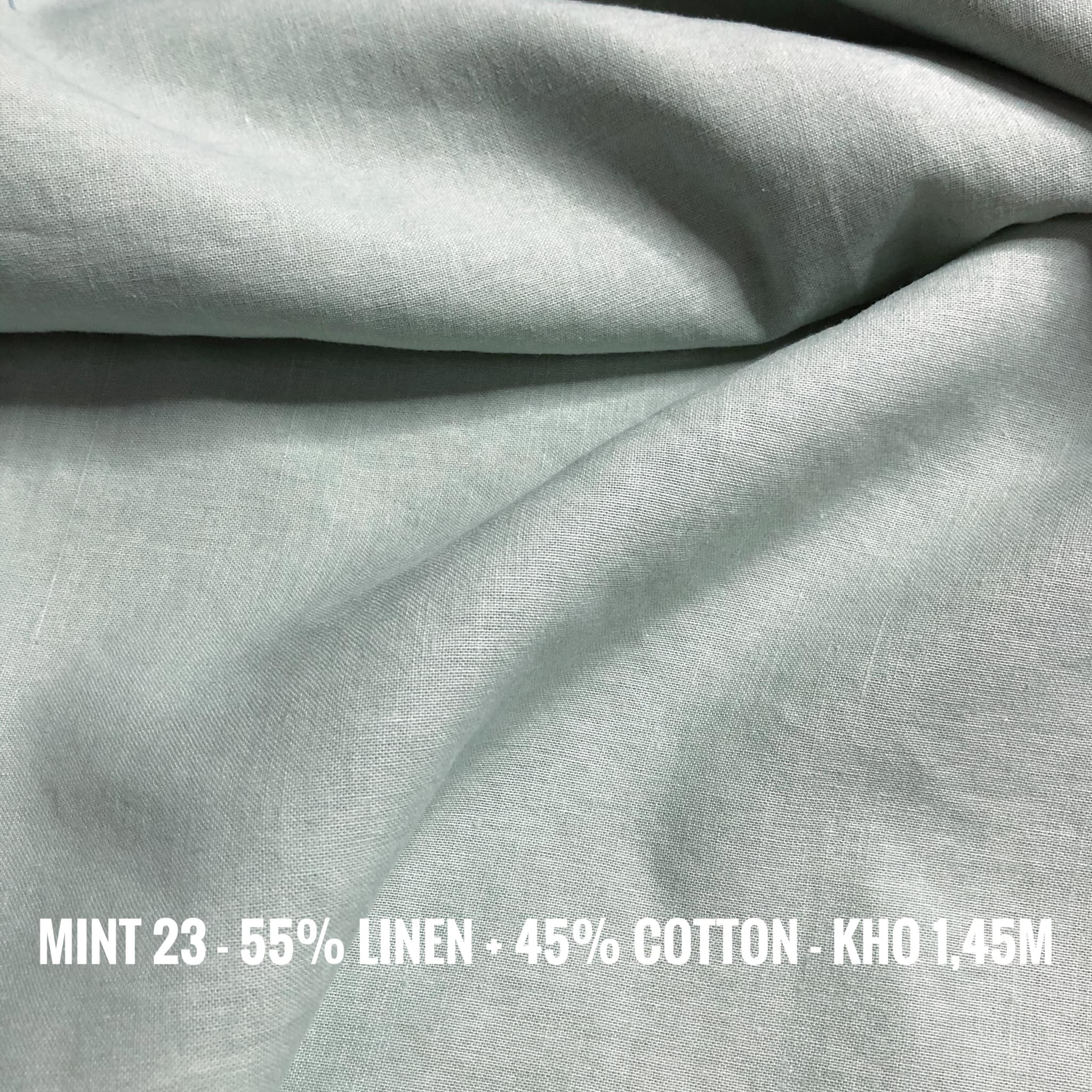 Vải Linen xanh min khổ 145cm mã min23 100% linen - Ảnh 10