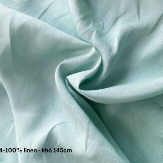 Vải  Linen xanh min khổ 145cm mã min4 100% linen