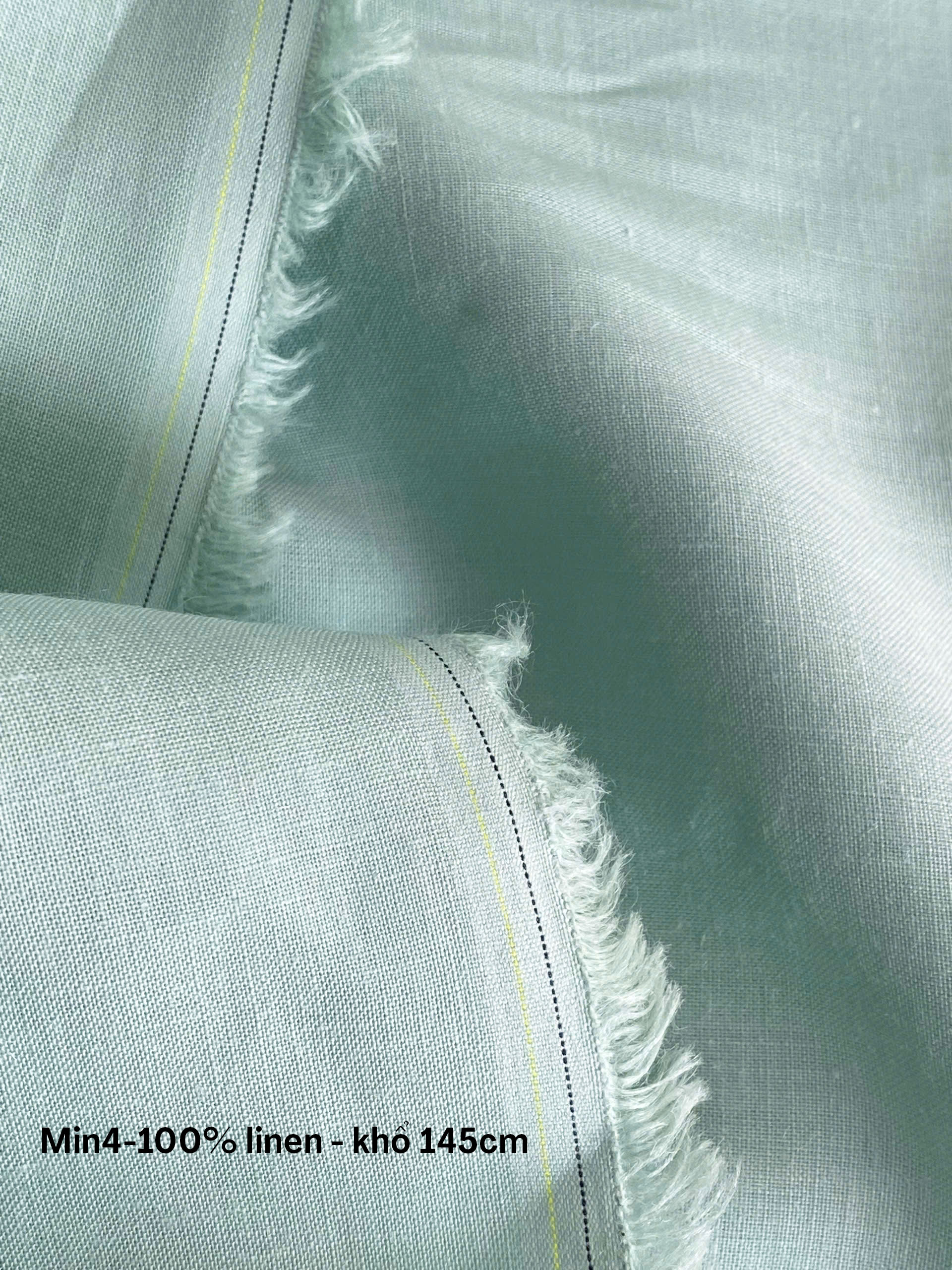 Vải Linen xanh min khổ 145cm mã min4 100% linen - Ảnh 5
