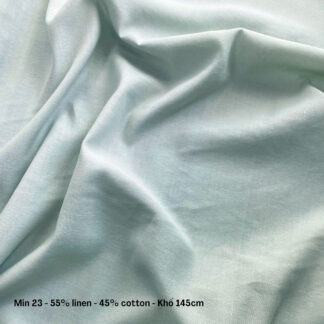 Vải Linen xanh min khổ 145cm mã min23 100% linen