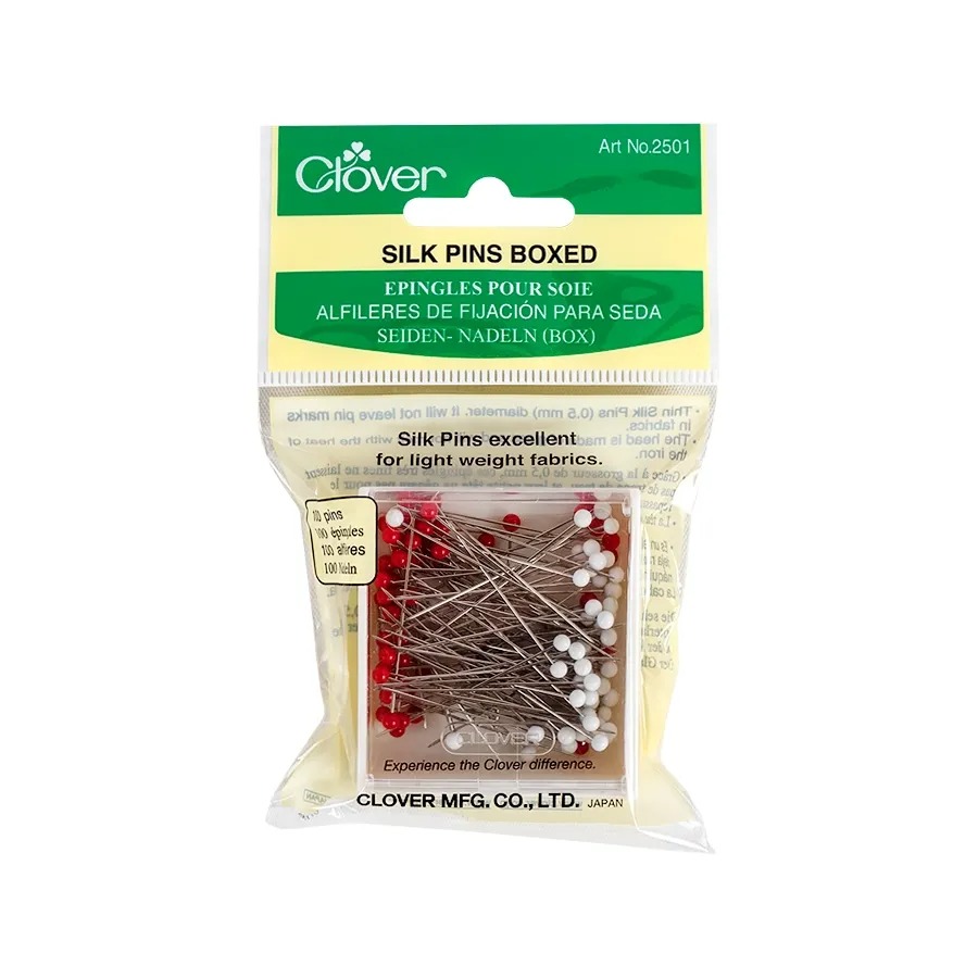 Kim gim lụa Clover Silk Pins 2501 hộp 100 cái