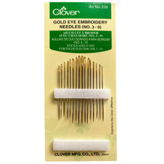Kim mắt vàng Clover 235 cỡ số 3 đến số 9 (Gold Eye Embroidery Needles)